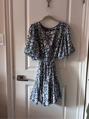 Together - Navy and White Floral Print Dress